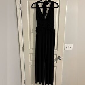 BCBG Maxazria Black Halter Jumpsuit/Size Small